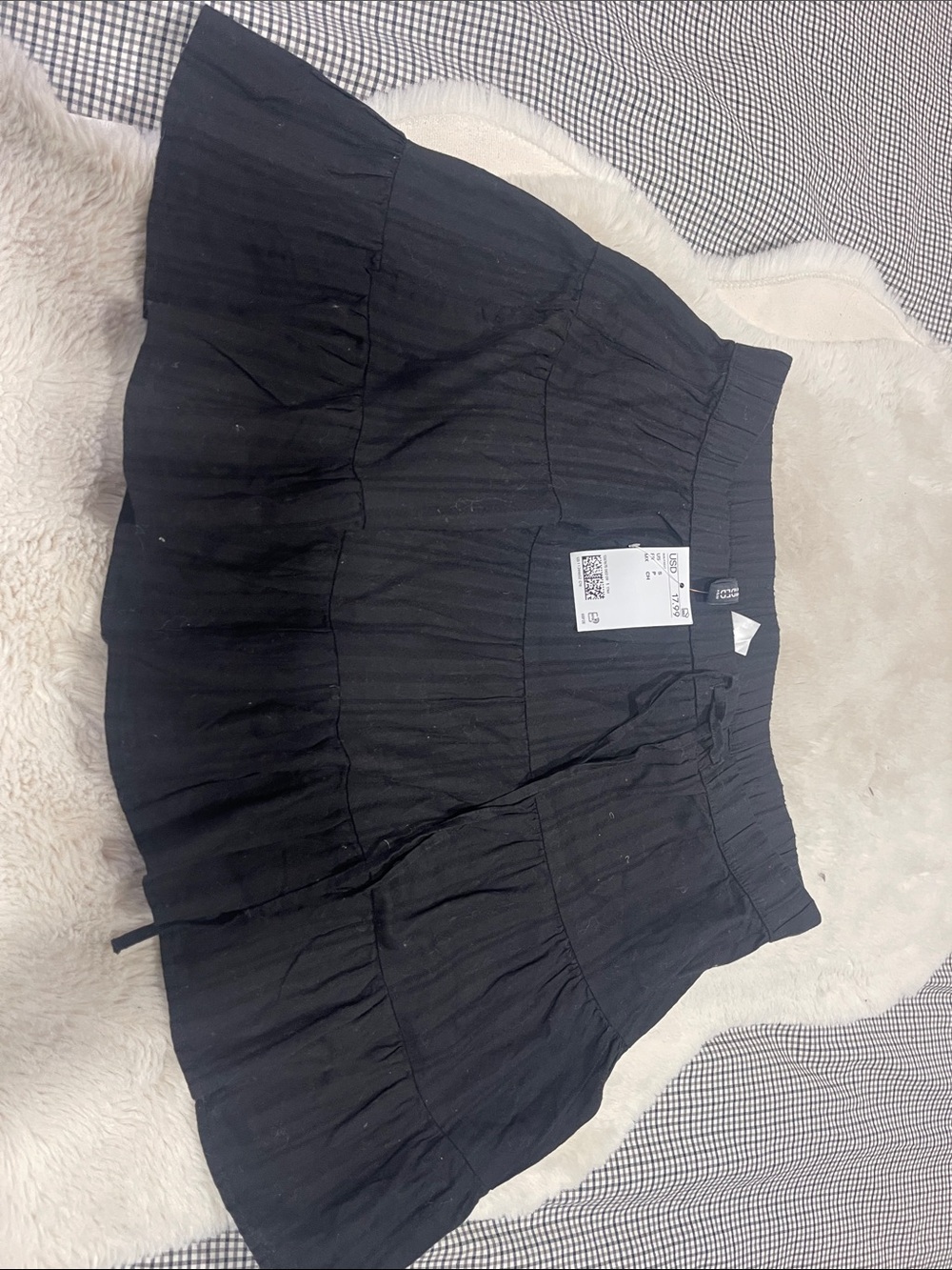 H&M Black Tiered Skater Skirt